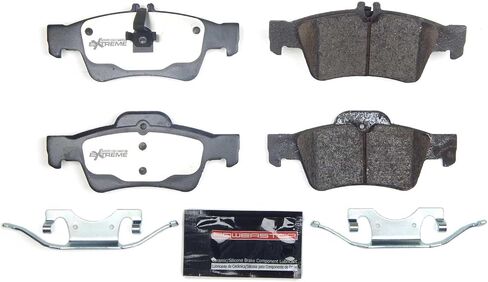 وسادات الفرامل الخلفية PowerStop لسيارة Mercedes-Benz CL500 2003-06 |CL550 2007-14 |CL600 2007-14 |CLS400 2015-17 |CLS500 2006 - Z26 وسادات فرامل سيراميك من ألياف الكربون مع أجهزة التثبيت، Z26-986 in Kuwait