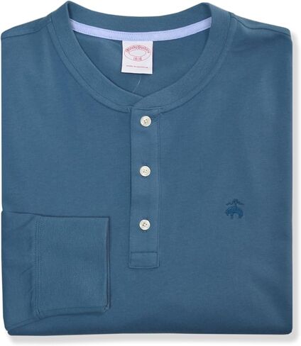 Brooks Brothers Men's Classic Fit All Cotton Long Sleeve Tonal Henley Tee T-Shirt, in Saudi Arabia