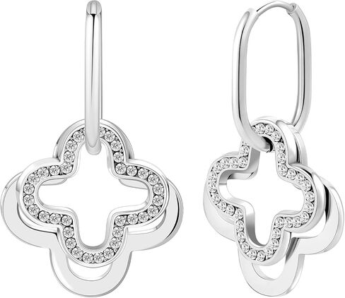 أقراط البرسيم المطلية بالذهب 18 قيراط للنساء، أقراط متدلية على شكل قطرة، مجوهرات ذهبية عصرية هدايا عيد الميلاد وعيد الحب للنساء in Kuwait