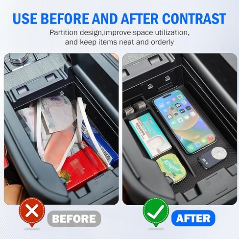 منظم وحدة التحكم المركزية لعام 2024 2025 Mazda CX-90 CX90 CX-70 CX70، صندوق تخزين مسند الذراع، صينية إدخال السيارة TPE Mazda CX90 الملحقات الداخلية باللون الأسود in Kuwait