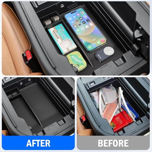 منظم وحدة التحكم المركزية لعام 2024 2025 Mazda CX-90 CX90 CX-70 CX70، صندوق تخزين مسند الذراع، صينية إدخال السيارة TPE Mazda CX90 الملحقات الداخلية باللون الأسود in Kuwait