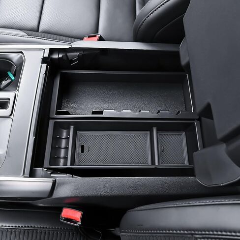 صينية تنظيم وحدة التحكم المركزية RUNROAD متوافقة مع ملحقات Lightning 2024 2025 2026 Ford F150 & F150، حامل عملات منظم لمسند الذراع لـ F 150 (وحدة تحكم كاملة مع مقاعد دلو فقط) قطعة واحدة in Saudi Arabia