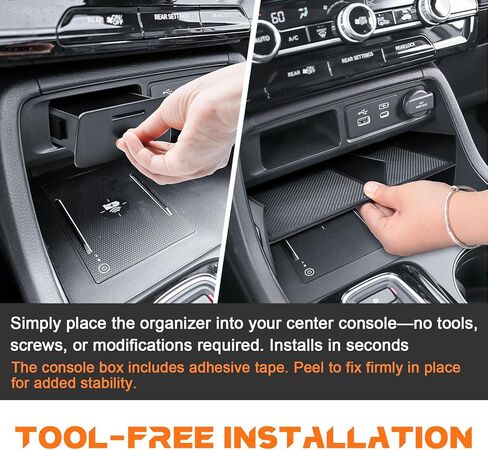 TACOBRO 2PCS Center Console Organizer Tray and for 2023-2025 2026 Honda Pilot & 2026 Passport – Custom Fit Secondary Storage Box with Rubber Pad Increased Storage Space Insert Tray in Saudi Arabia