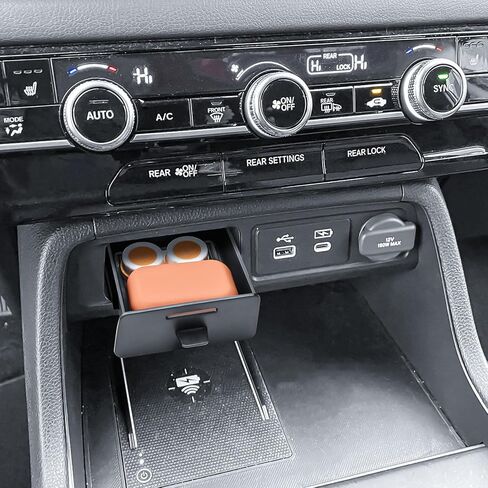 TACOBRO 2PCS Center Console Organizer Tray and for 2023-2025 2026 Honda Pilot & 2026 Passport – Custom Fit Secondary Storage Box with Rubber Pad Increased Storage Space Insert Tray in Saudi Arabia