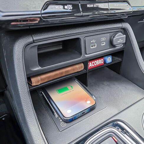 TACOBRO 2PCS Center Console Organizer Tray and for 2023-2025 2026 Honda Pilot & 2026 Passport – Custom Fit Secondary Storage Box with Rubber Pad Increased Storage Space Insert Tray in Saudi Arabia