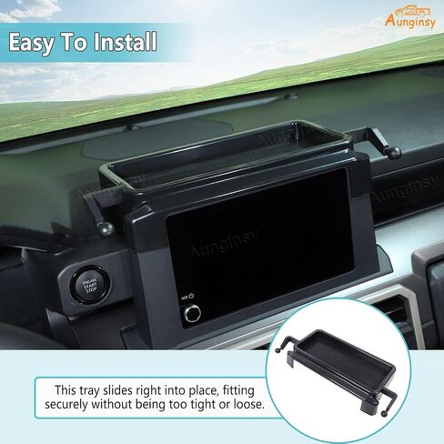 Aunginsy Center Console Dash Storage Tray Compatible with Toyota Tacoma 2024 2025 2026, Car Dashboard Storage Box Organizer Holder Insert Mounted Tray ABS Interior Accessories, Only Fit 8-inch Screen in Saudi Arabia