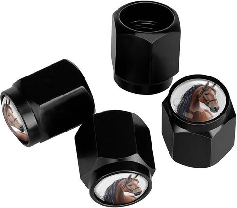 Cute Bee Honeycomb Tire Valve Stem Caps, Aluminum Black Stem Tire Valve Caps Universal Stem Covers for Cars, SUVs, Trucks, Bikes, Motorcycles, Bicycles (4 Pack) in Kuwait