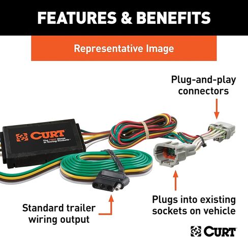 Curt Manufacturing 56142 Vehicle-Side Custom 4-Pin Trailer Wiring Harness, Fits Select Lexus IS F, IS200t, IS250, IS300, IS350 in Saudi Arabia