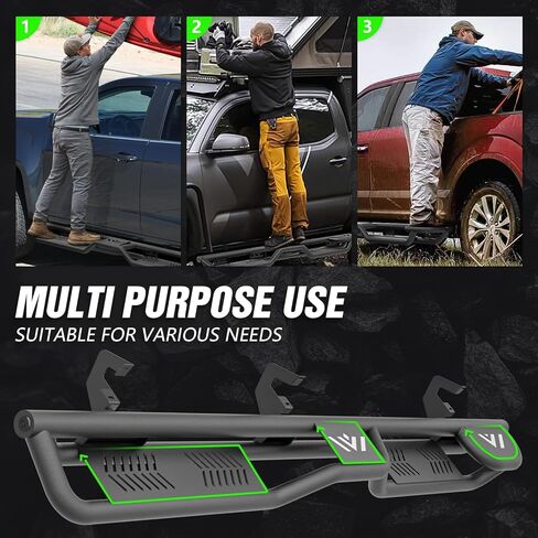 Double Cab Two Raised Steps Running Boards Compatible for 2019-2026 Chevy Silverado & GMC Sierra 1500, 2020-2026 Chevrolet Silverado/GMC Sierra 2500 3500 HD Extended Cab Side Step Nerf Bar in Kuwait