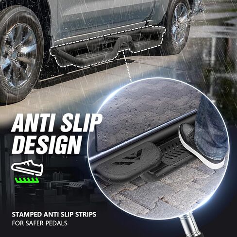 Double Cab Two Raised Steps Running Boards Compatible for 2019-2026 Chevy Silverado & GMC Sierra 1500, 2020-2026 Chevrolet Silverado/GMC Sierra 2500 3500 HD Extended Cab Side Step Nerf Bar in Kuwait