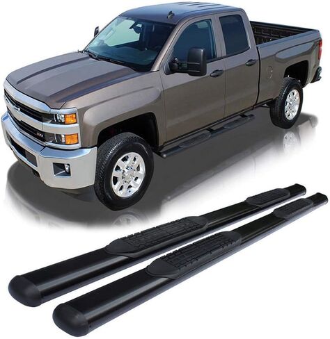 IKON MOTORSPORTS، لوحة الجري متوافقة مع 2007-2021 Toyota Tundra Extended Cab، 4 بوصات جانبية بيضاوية Nerf Bars Black 2007 2008 2009 2010 2011 2012 2013 2014 2015 in Saudi Arabia