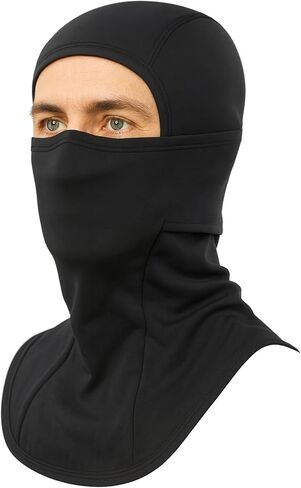 قناع التزلج بيسودو بالاكلافا للرجال والنساء للطقس البارد المقاوم للرياح وغطاء رأس حراري للوجه في فصل الشتاء للجري وركوب الدراجات والتزلج والدراجات النارية والصيد باللون الأسود in Kuwait