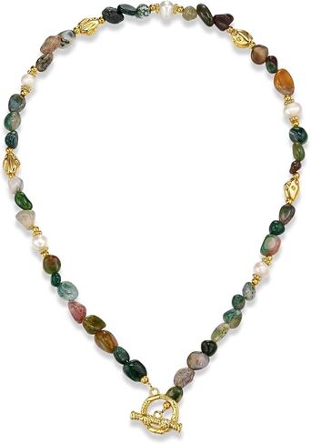 Light Green White Brown Beaded Natural Opal Stone Healing Statement Necklace Choker for Women, Colorful Quartz Trendy Birthstone Jasper Gemstone Bohemian Preppy Retro Bold Handmade Exaggerated Jewelry Gifts, Vintage Unique Cute Baroque Summer Beach Fashio in Saudi Arabia