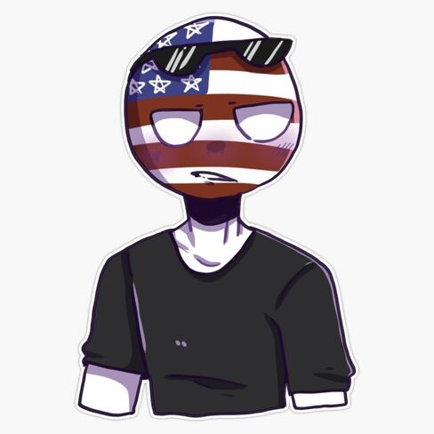 Magnet Merica (Countryhumans) Magnet Vinyl Decal Sticker 5" in Saudi Arabia