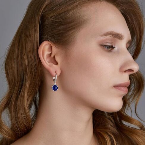 Sterling Silver Drop Earrings with Ultramarine Enamel – 0.39 in Baltic Amber – 1.1 in Long Dangle Earrings – Natural Amber Gemstone – Lightweight 0.13 oz – Artisan Baltic Jewelry for Women in Saudi Arabia