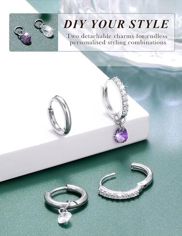 الغضروف محارة اللولب الزنمة ثقب المجوهرات الجراحية الفولاذ المقاوم للصدأ طقم من الحلقان أقراط مسطحة الظهر للنساء هيبوالرجينيك in Kuwait