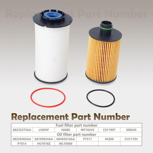 3 Pairs 68235275AA Fuel Filter and 68229402AA Oil Filters Compatible with Dodge Ram 1500 2014-2019 3.0L V6 EcoDiesel Parts Replace 68109834AA WF10245 CS11997 WL10060 CH11794 in Kuwait