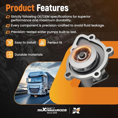 maXpeedingrods AW6038 Engine Water Pump for Chrysler 200 Sebring for Dodge Avenger Caliber Dart Journey for Jeep Compass for Mitsubishi Lancer 2007-2015 4Cyl 2.0L 2.4L Naturally Aspirated in Saudi Arabia