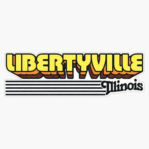 Magnet Libertyville Illinois Retro Stripes Magnet Vinyl Decal Sticker 5" in Saudi Arabia