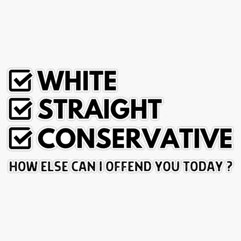 Funny White Straight Conservative Sticker Vinyl Decal Bumper Sticker 5" in Saudi Arabia