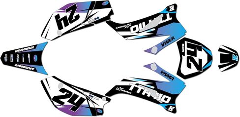 مجموعة رسومات لـ Yamaha TTR110 (2008+) DIVISION Series Purple 09 Mil - ملصقات للدراجات النارية للدراجة الترابية، ملحقات سيارات سباق الدراجات النارية بدون بلاستيك in Kuwait