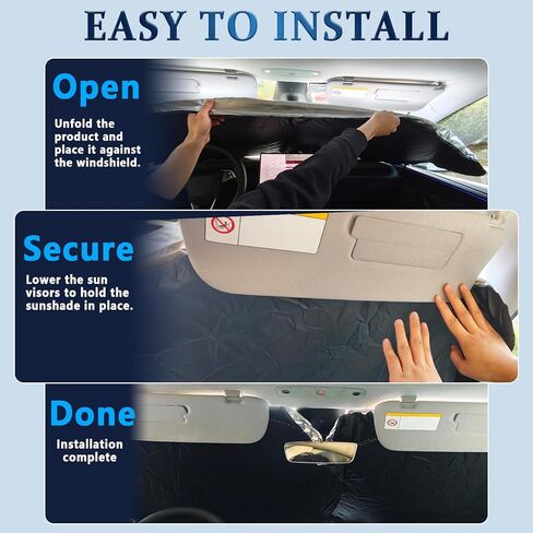 Windshield Sun Shade,Car Sunshade,Car Sun Shade Windshield for Trucks,SUVs,Foldable Sun Shade for Maximum Protection, Keeps Your Vehicle Cool,Medium (64x32in) in Kuwait