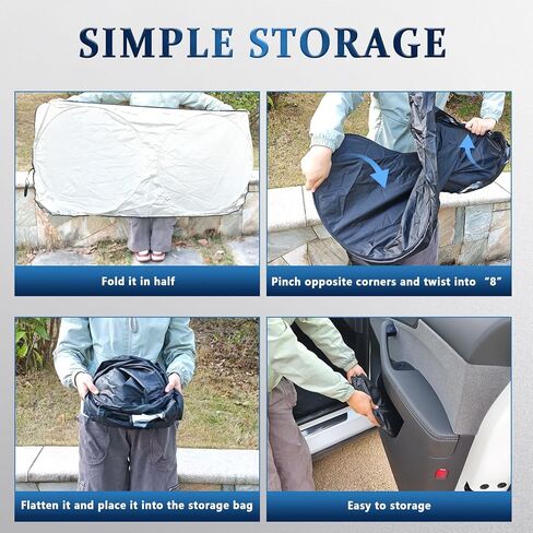 Windshield Sun Shade,Car Sunshade,Car Sun Shade Windshield for Trucks,SUVs,Foldable Sun Shade for Maximum Protection, Keeps Your Vehicle Cool,Medium (64x32in) in Kuwait