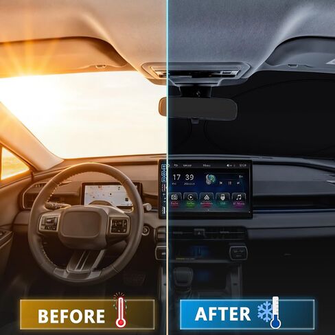 Windshield Sun Shade,Car Sunshade,Car Sun Shade Windshield for Trucks,SUVs,Foldable Sun Shade for Maximum Protection, Keeps Your Vehicle Cool,Medium (64x32in) in Kuwait