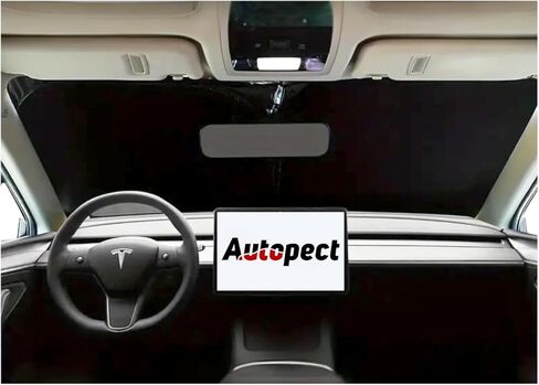 مظلة شمسية للزجاج الأمامي لسيارة Tesla Model S - مظلة شمسية للنافذة الأمامية ملائمة حسب الطلب، تحجب 99% من الأشعة فوق البنفسجية والحرارة، عاكسة للضوء، تصميم مقطوع بالمرآة، قابلة للطي ومقاومة للبهتان، تحافظ على برودة الجزء الداخلي in Kuwait