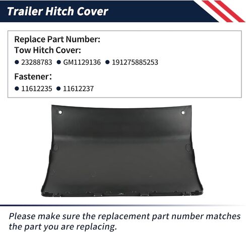 غطاء وصلة المقطورة GM1129136 متوافق مع قماش Chevy Traverse L/LS/RS/LT/LT Leather/LT True North 2018 2019 2020 2021 Select Model 23288783 غطاء وصلة سحب مع قفل in Saudi Arabia