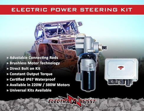 Rugged Front Electric Power Steering Kit for (2008) Polaris RZR 800, Is A Bolt On System, Steers Easily & Gets Rid of Wheel Jerk/Bump Steer When Navigating Rough Terrains, Make Your Ride Better in Kuwait