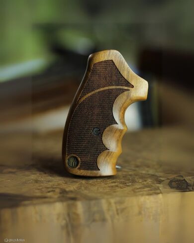 Rossi RP 63 Wooden Revolver Grip, Classic Design with Textured Pattern, Brown in Kuwait