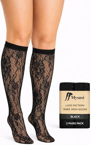 مجموعة من الجوارب النسائية حتى الركبة بنمط تعريشة مكونة من زوجين in Kuwait