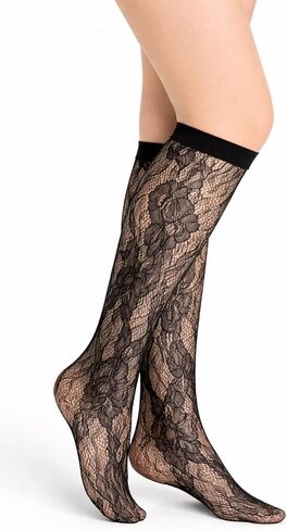 مجموعة من الجوارب النسائية حتى الركبة بنمط تعريشة مكونة من زوجين in Kuwait