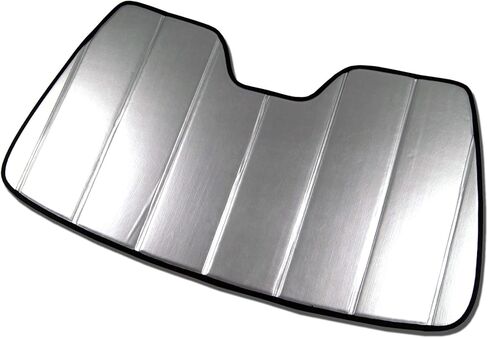 TuningPros SS-069-L Custom Fit Car Windshield Sun Shade Protector, Sunshade Visor Leatherette Like & Grey Felt Finish 1-pc Set Compatible with 2008-2012 Chevrolet Malibu in Saudi Arabia