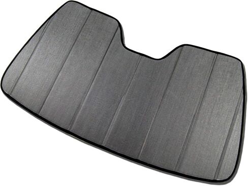 TuningPros SS-069-L Custom Fit Car Windshield Sun Shade Protector, Sunshade Visor Leatherette Like & Grey Felt Finish 1-pc Set Compatible with 2008-2012 Chevrolet Malibu in Saudi Arabia