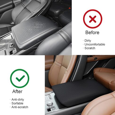 Premium Anti-Scratch Armrest Cover for 2020 2021 2022 2023 2024 2025 Lincoln Aviator Accessories Center Console Protector Soft PU Leather, Custom Fit, Easy Installation (Black) in Kuwait