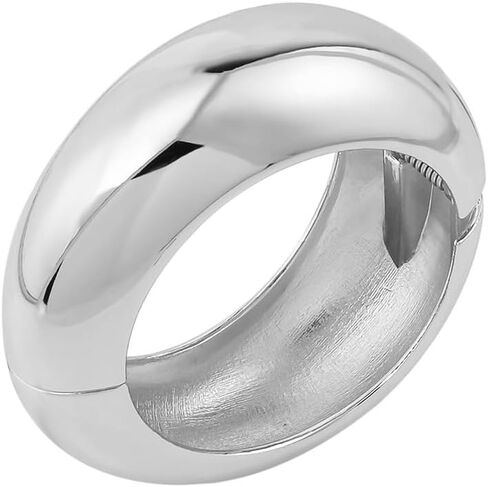 Xerling Chunky Wide Bangle Bracelet Thick Open Cuff Wrist Bangle Polished Bracelets for Women Heavy in Kuwait