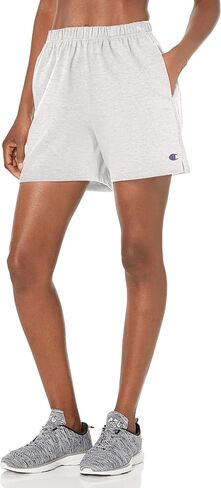 Champion, Jersey, High-Waisted Comfortable Shorts for Women, 5", Dark Khaki, Medium in Saudi Arabia