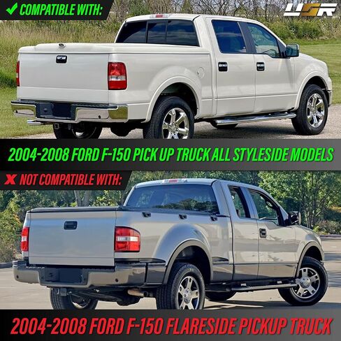 USR UNIQUE STYLE RACING 04-08 F150 PickUp Tail Light – Rear Tail Lamps (Left + Right) Pair - Compatible with 2004-2008 Ford F-150 Pick Up Truck All Models (CLEAR LENS with COLOR BULBS) in Saudi Arabia