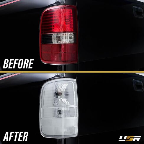 USR UNIQUE STYLE RACING 04-08 F150 PickUp Tail Light – Rear Tail Lamps (Left + Right) Pair - Compatible with 2004-2008 Ford F-150 Pick Up Truck All Models (CLEAR LENS with COLOR BULBS) in Saudi Arabia