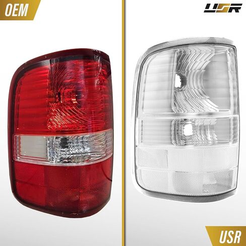 USR UNIQUE STYLE RACING 04-08 F150 PickUp Tail Light – Rear Tail Lamps (Left + Right) Pair - Compatible with 2004-2008 Ford F-150 Pick Up Truck All Models (CLEAR LENS with COLOR BULBS) in Saudi Arabia