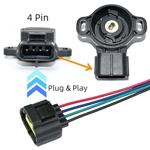 TPS Throttle Position Sensor Connector Pigtail Plug Wiring Harness for Toyota Lexus Mazda Dodge Chrysler Geo Jeep KIA Suzuki Chevrolet Hyundai, Replaced OE# S1931 90980-10711 in Saudi Arabia
