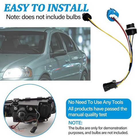 2pcs Headlight Wiring Harness 645-205 22740620 22740621 Compatible with C-hevy Cobalt 2005-2008,Pontiac G5 2007-09, Pursuit 2005-2006 in Kuwait