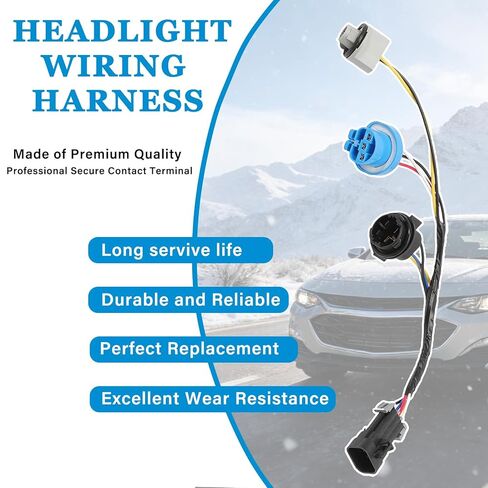 2pcs Headlight Wiring Harness 645-205 22740620 22740621 Compatible with C-hevy Cobalt 2005-2008,Pontiac G5 2007-09, Pursuit 2005-2006 in Kuwait