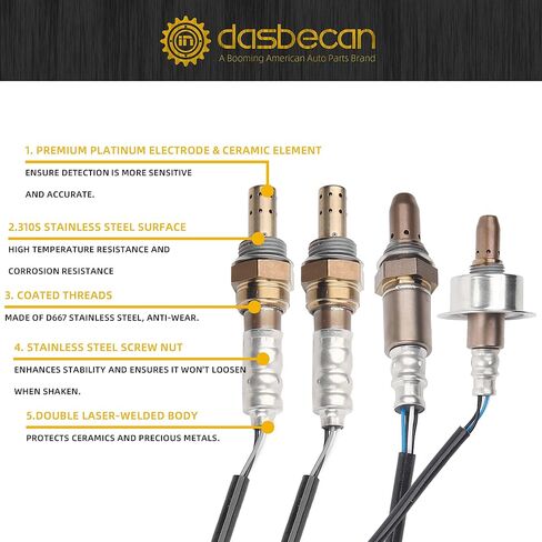 Dasbecan 4 قطع مستشعر O2 للأعلى والأسفل متوافق مع Nissan Altima Coupe 2010-2013 Maxima 2011-2013 3.5L يستبدل 234-4380 234-4381 234-9036 234-9096 in Saudi Arabia