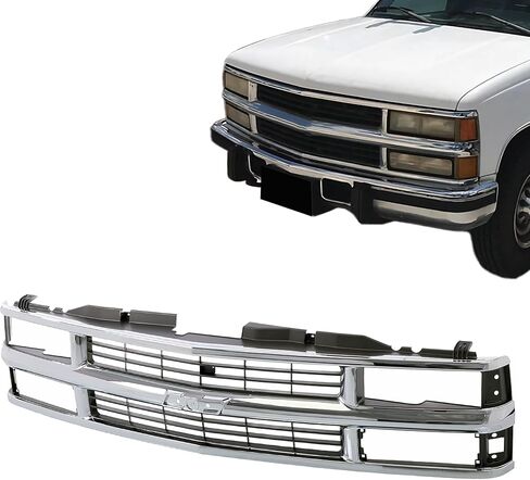 CarPartsDepot Front Grille Black Frame With Insert Compatible With 1994-2000 Chevrolet Tahoe Blazer C/K 1500 2500 3500 w/Single Sealed Beam Type Headlight in Saudi Arabia
