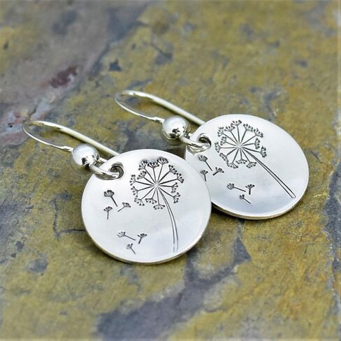 White Gold Plated Round Dandelion Dangle Earrings for Women Daily Bridal Parties Lightweight Earring Jewelry Gift for Her in Saudi Arabia