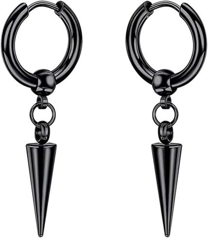 Gothic Y2k Rivet Cross Pendant Punk Dangle Hoop Earrings for Women, Goth Drop Earings Accessories Prom Fashion Gift in Saudi Arabia