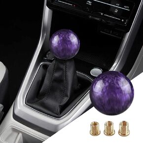 مقبض ناقل الحركة الكروي الدائري، مقابض ناقل الحركة، مقابض نقل التروس العالمية للسيارة اليدوية مع 3 محولات، ملحقات السيارة مقبض ناقل الحركة الأكريليك للمركبات الأوتوماتيكية اليدوية (أرجواني) in Kuwait